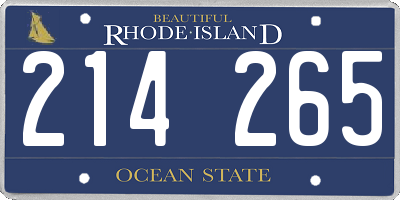 RI license plate 214265