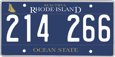 RI license plate 214266