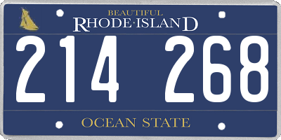RI license plate 214268
