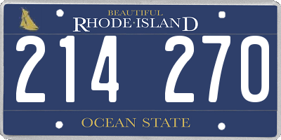 RI license plate 214270