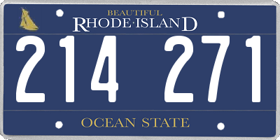 RI license plate 214271