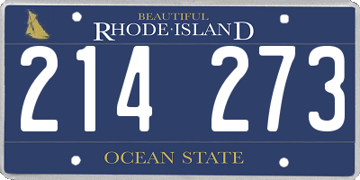 RI license plate 214273