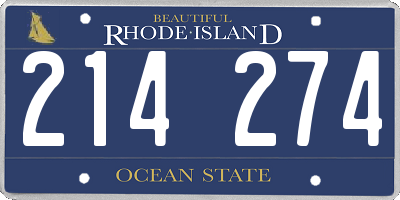 RI license plate 214274