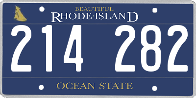 RI license plate 214282