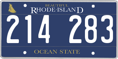 RI license plate 214283