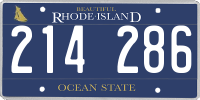 RI license plate 214286