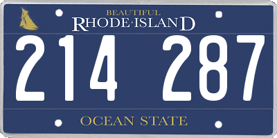 RI license plate 214287