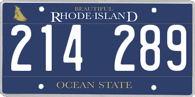 RI license plate 214289