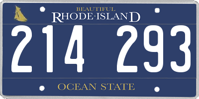 RI license plate 214293