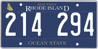RI license plate 214294