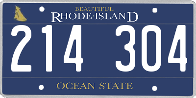 RI license plate 214304
