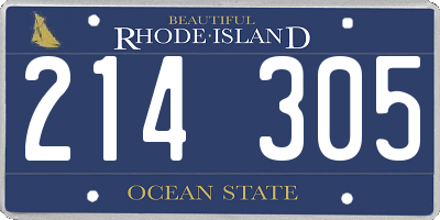 RI license plate 214305