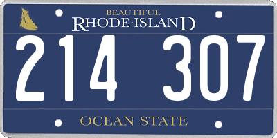 RI license plate 214307