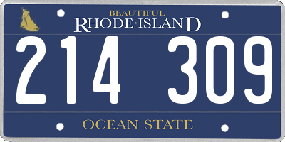 RI license plate 214309