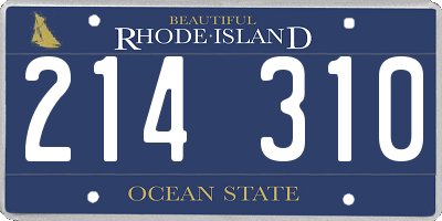 RI license plate 214310