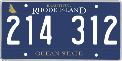 RI license plate 214312