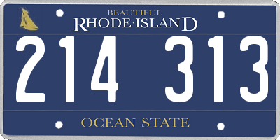 RI license plate 214313