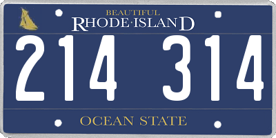RI license plate 214314