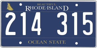 RI license plate 214315