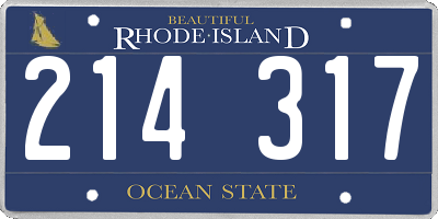 RI license plate 214317