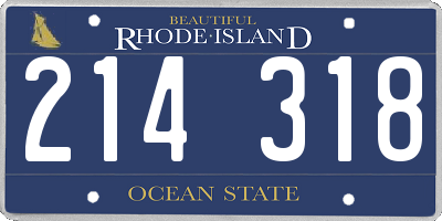 RI license plate 214318