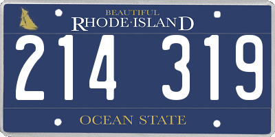 RI license plate 214319