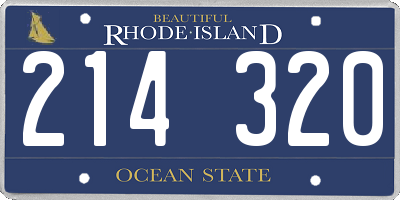 RI license plate 214320