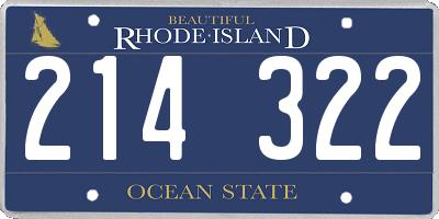 RI license plate 214322