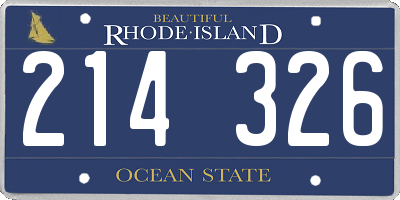 RI license plate 214326