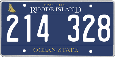 RI license plate 214328