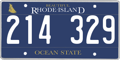 RI license plate 214329