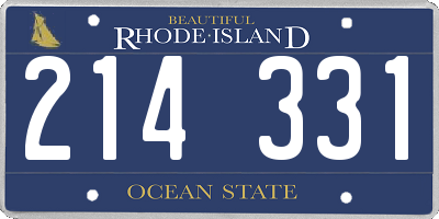 RI license plate 214331