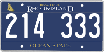 RI license plate 214333