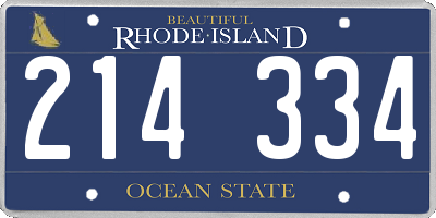 RI license plate 214334