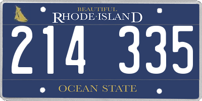 RI license plate 214335