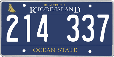 RI license plate 214337