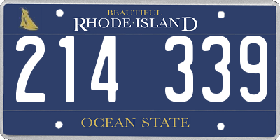 RI license plate 214339