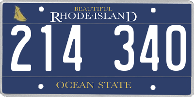 RI license plate 214340