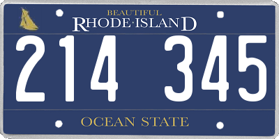 RI license plate 214345