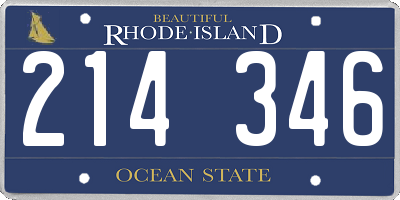 RI license plate 214346