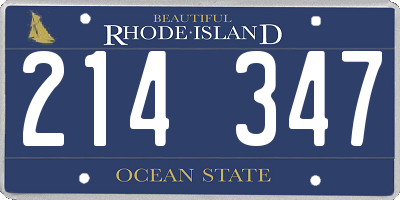 RI license plate 214347