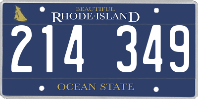 RI license plate 214349