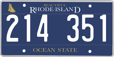 RI license plate 214351
