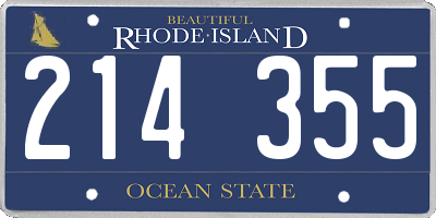 RI license plate 214355