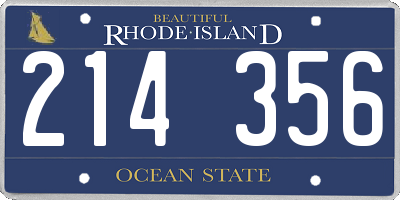 RI license plate 214356