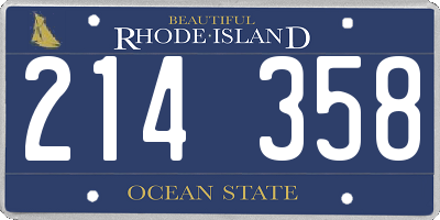 RI license plate 214358
