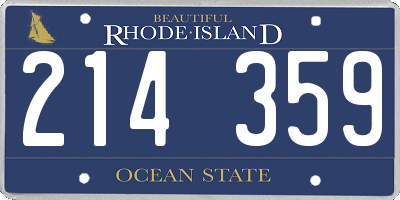 RI license plate 214359