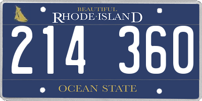 RI license plate 214360