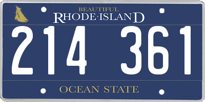 RI license plate 214361