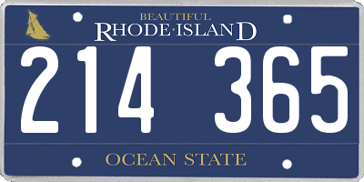 RI license plate 214365